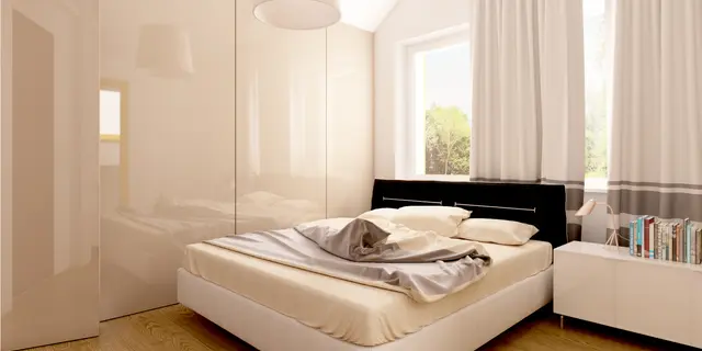 gotowy projekt domu Z95 A – aranżacja wnętrz, Dom z poddaszem, gabinetem na dole, masterbedroom na poddaszu oraz wykuszem