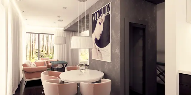 home project Zx92 – interior arrangement, Prosty, piętrowy dom z płaskim dachem oraz pełnym piętrem o powierzchni 120m2.