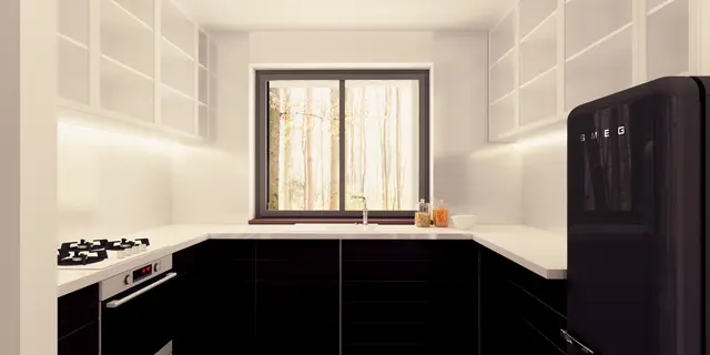 home project Zx92 – interior arrangement, Prosty, piętrowy dom z płaskim dachem oraz pełnym piętrem o powierzchni 120m2.