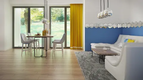 home project Zb14 – interior arrangement, Dom do zabudowy bliźniaczej lub szeregowej do 120m2 z 3 sypialniami oraz garażem