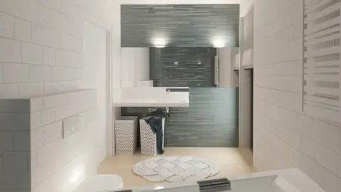 home project Z390 – interior arrangement, Dom parterowy z opcja poddasza użytkowego z garażem w bryle. 