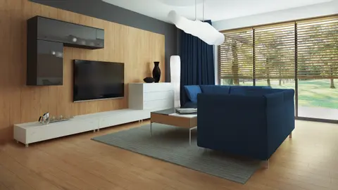 home project Zb25 – interior arrangement, Projekt domu w zabudowie bliźniaczej z dachem dwuspadowym i bocznym garażem