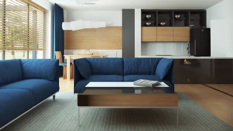 home project Zb25 – interior arrangement, Projekt domu w zabudowie bliźniaczej z dachem dwuspadowym i bocznym garażem