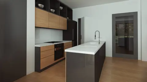 home project Zb25 – interior arrangement, Projekt domu w zabudowie bliźniaczej z dachem dwuspadowym i bocznym garażem