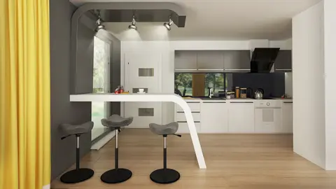 home project Z378 – interior arrangement, Parterowy dom z garażem dwustanowiskowym.