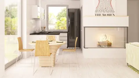 home project Z126 – interior arrangement, Współczesny projekt domu z poddaszem, oryginalnym wykuszem i garażem.