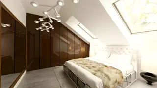 home project Z316 p – interior arrangement, Projekt z dodatkowym poddaszem, dachem 2-spadowym i 5 sypialniami.