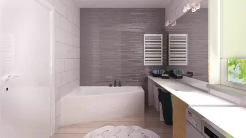home project Z349 – interior arrangement, Dom parterowy z dachem 2-spadowym, 4 sypialniami oraz przestronną strefą dzienną