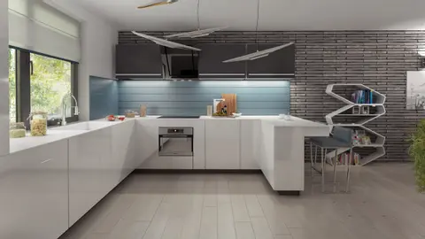 home project Z349 – interior arrangement, Dom parterowy z dachem 2-spadowym, 4 sypialniami oraz przestronną strefą dzienną