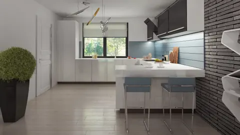 home project Z349 – interior arrangement, Dom parterowy z dachem 2-spadowym, 4 sypialniami oraz przestronną strefą dzienną