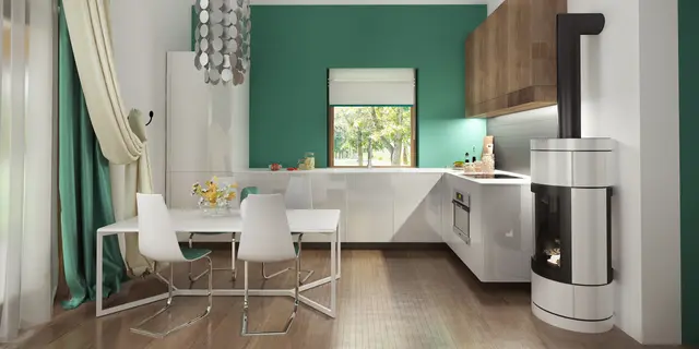 gotowy projekt domu Z139 – aranżacja wnętrz, Parterowy dom z 3 pokojami, dużymi przeszkleniemi i sufitem katedralnym