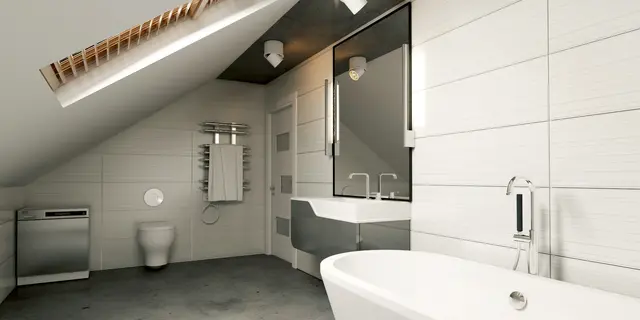 gotowy projekt domu Z148 – aranżacja wnętrz, Ekonomiczny dom z poddaszem, sypialnią na parterze, garażem oraz przydomową oranżerią.