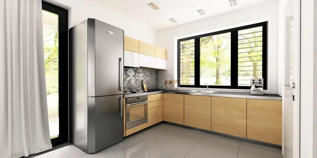 gotowy projekt domu Z148 – aranżacja wnętrz, Ekonomiczny dom z poddaszem, sypialnią na parterze, garażem oraz przydomową oranżerią.