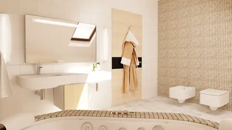 gotowy projekt domu Z149 – aranżacja wnętrz, Współczesny dom z podwyższoną ścianką kolankową i tarasem na piętrze.