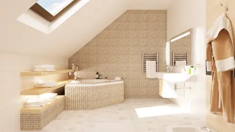gotowy projekt domu Z149 – aranżacja wnętrz, Współczesny dom z podwyższoną ścianką kolankową i tarasem na piętrze.