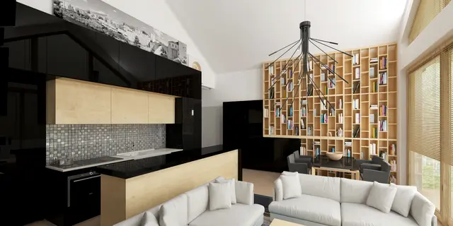 gotowy projekt domu Z151 – aranżacja wnętrz, Projekt stylowego małego domu parterowego, z fasadowym doświetleniem wnętrza.