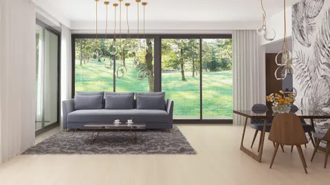home project Z415 – interior arrangement, Dom z dachem czterospadowym, funkcjonalne wnętrze z dużym, jasnym salonem.