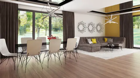 home project Z291 – interior arrangement, Współczesny dom jednorodzinny z garażem  2-stanowiskowym oraz dachem kopertowym.