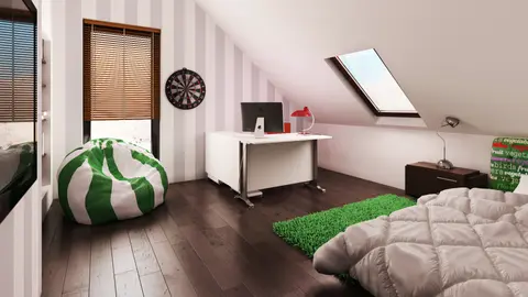 gotowy projekt domu Z164 – aranżacja wnętrz, Zgrabny dom z garażem i dachem dwuspadowym na wąską działkę.
