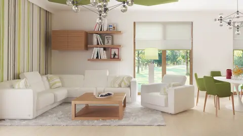 home project Z321 D – interior arrangement, Klasyczny dom parterowy z dachem kopertowym, 4 pokojami oraz dużym salonem.