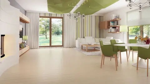 home project Z321 D – interior arrangement, Klasyczny dom parterowy z dachem kopertowym, 4 pokojami oraz dużym salonem.