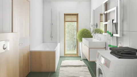 home project Z321 D – interior arrangement, Klasyczny dom parterowy z dachem kopertowym, 4 pokojami oraz dużym salonem.