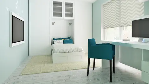 gotowy projekt domu Z196 – aranżacja wnętrz, Komfortowy dom parterowy z garażem dwustanowiskowym i dachem kopertowym.