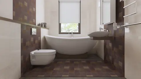 home project Z203 – interior arrangement, Parterowy dom z dużym garażem od frontu na dwa samochody. Obszerny taras od ogrodu