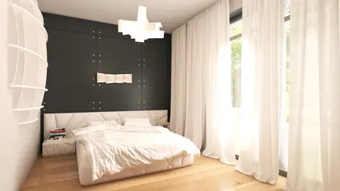home project Z208 – interior arrangement, Rozłożysty, parterowy dom o współczesnej minimalistycznej bryle z prostym dachem.