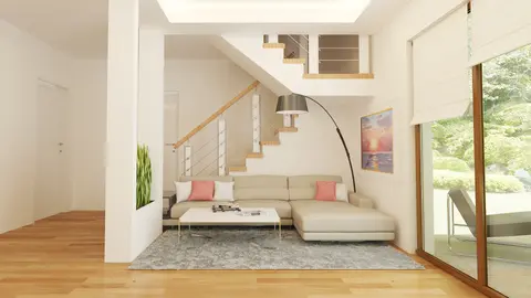 home project Z210 – interior arrangement, Przytulny dom z dodatkowym pokojem na parterze i wygodnymi schodami na poddasze.
