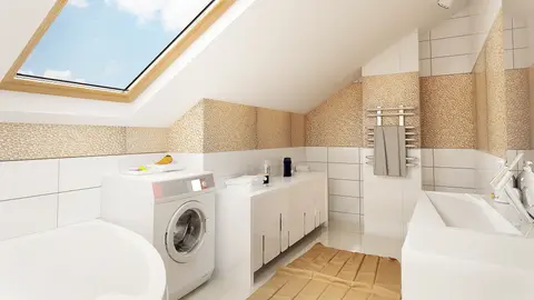 home project Z210 – interior arrangement, Przytulny dom z dodatkowym pokojem na parterze i wygodnymi schodami na poddasze.