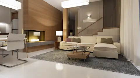 home project Z220 – interior arrangement, Mały dom z poddaszem w wersji z ogrodem zimowym lub bez. Taras nad garażem.