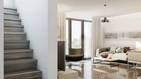 gotowy projekt domu Z229 – aranżacja wnętrz, Energooszczędny dom z dużym pomieszczeniem gospodarczym i wygodnymi schodami.