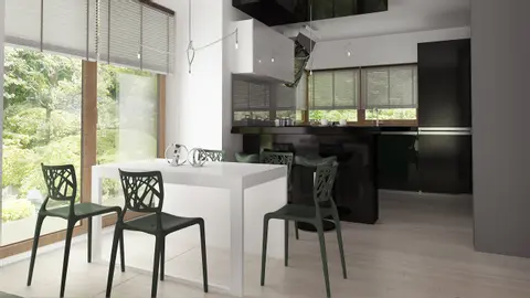 home project Z245 – interior arrangement, Dom z poddaszem o współczesnym charakterze do 110m2