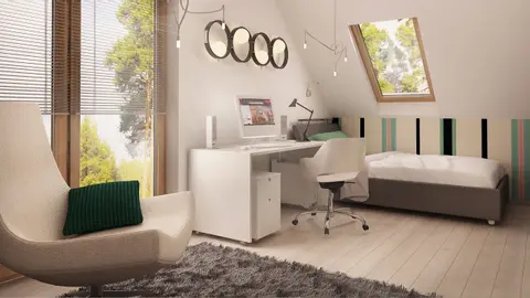 gotowy projekt domu Z245 – aranżacja wnętrz, Dom z poddaszem o współczesnym charakterze do 110m2
