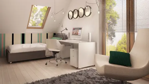 home project Z245 – interior arrangement, Dom z poddaszem o współczesnym charakterze do 110m2