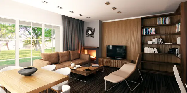 gotowy projekt domu Z443 – aranżacja wnętrz, Współczesny, przytulny dom parterowy z wydzieloną sypialnią główną od ogrodu