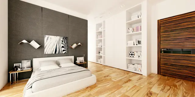 gotowy projekt domu Z443 – aranżacja wnętrz, Współczesny, przytulny dom parterowy z wydzieloną sypialnią główną od ogrodu