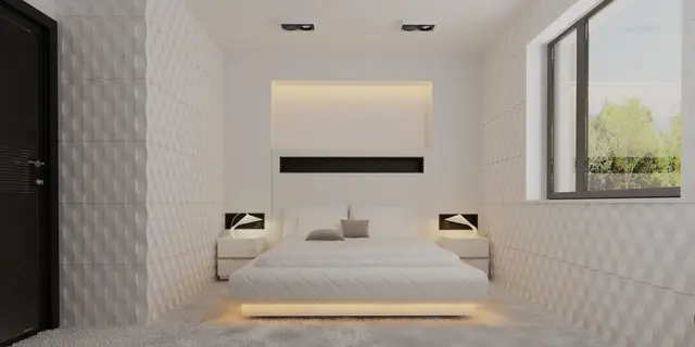 gotowy projekt domu Z259 – aranżacja wnętrz, Projekt małego domu (ok. 80m2) parterowego z garażem; szybki i tani w budowie.