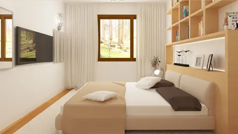 home project Z262 – interior arrangement, Prosty i tani w budowie dom parterowy z dachem dwuspadowym o małej powierzchni.