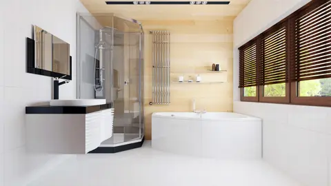 gotowy projekt domu Zr5 – aranżacja wnętrz, Rezydencja z poddaszem, antresolą oraz garażem, dwustanowiskowym. 