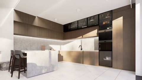 gotowy projekt domu Zx154 – aranżacja wnętrz, Nowoczesny dom o powierzchni ponad 200m2 z zielonymi elewacjami.