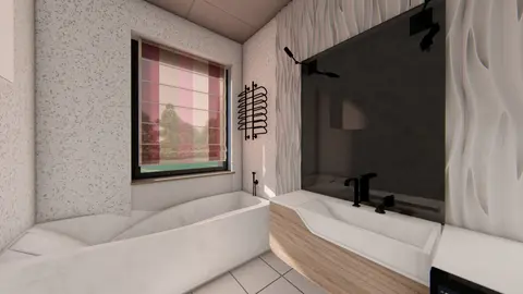 gotowy projekt domu Z387 – aranżacja wnętrz, Parterowy dom o powierzchni ok 130m2 z 4 sypialniami, garażem i dachem 2spadowym