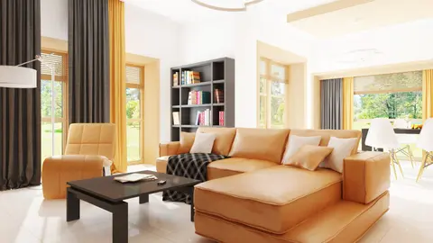 home project Zx12 – interior arrangement, Tradycyjna bryła we współczesnej oprawie z dobudowanym garażem.