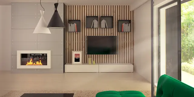 home project Z388 – interior arrangement, Dwa osobne budynki, z dachem dwuspadowym połączone szklanym łącznikiem.