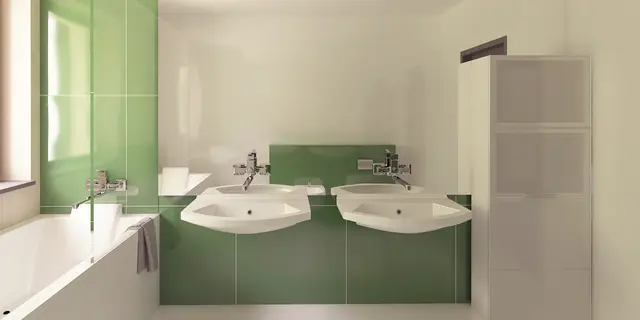 home project Z388 – interior arrangement, Dwa osobne budynki, z dachem dwuspadowym połączone szklanym łącznikiem.