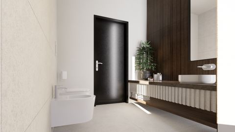 gotowy projekt domu Zx158 – aranżacja wnętrz, Parterowy dom z płaskim dachem na planie "U", z filarami w stylu modernistycznym