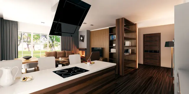 gotowy projekt domu Z443 – aranżacja wnętrz, Współczesny, przytulny dom parterowy z wydzieloną sypialnią główną od ogrodu