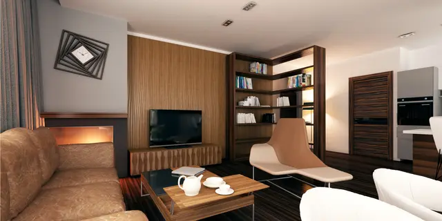 gotowy projekt domu Z443 – aranżacja wnętrz, Współczesny, przytulny dom parterowy z wydzieloną sypialnią główną od ogrodu