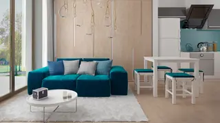 gotowy projekt domu Z451 D – aranżacja wnętrz, Prosty, mały dom o powierzchni ok 50m2 z dachem 2-spadowym, 2 pokojami i salonem